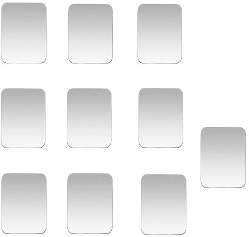 10 Stück Metallplättchen Selbstklebend Set, 40mm Metallplatte für Magnete Dünn Metallscheiben, Silber Metall Platte Kompatibel mit Magnet kfz Handyhalter (Rechteckig)