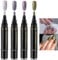 4Pcs Nail Polish Pens,One Step Nail Gel Pen,Purple Nail Varnish Pens,3 in 1 Step UV Nail Gel,Green Quick Dry Nail Polish,Gel Nail Art Pens,Soak Off UV Led Nail Varnish,Nail Art Kit for Woman(#4)