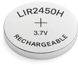 Girafus 200mAh LIR2450 3,7V Batería - no sustituye CR2450 | Pila recargable de litio - sustitución ideal para CR2450
