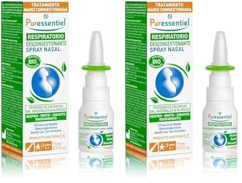 Puressentiel-Respiratorio-Spray Nasal Descongestionante con AE BIO-100% natural-Ayuda a combatir los síntomas del resfriado, la sinusitis, la rinofaringitis, la rinitis alérgica-ORL-15 ml
