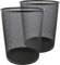 Lot de 2 corbeilles à papier de bureau, 19 l, en treillis, ronde, en métal, poubelle de bureau en métal, poubelle à papier, noire