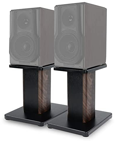 12 Inch (30CM)- Pair- Wood Speaker Stands for Home-Cinema HiFi Desktop and Satellite Speakers Monitor Stands