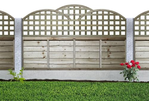 Privacy Fence Panel Topper 6ft x 1ft Triple Dome Garden Trellis Wooden 4pk
