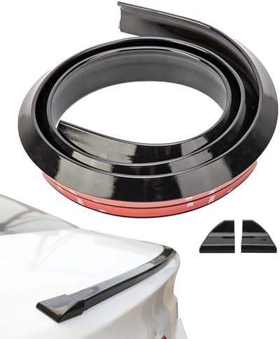Xibao Auto Heckspoiler aus Wasserfestem Gummi,Spoiler Lippe Streifen,Spoiler Lippenaufkleber Wächter,Geeignet für Rückseite des Autos,Dach oder überall auf der Oberfläche des Autos (Schwarz)
