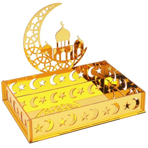 ANOTION Ramadan Decorations for Home 2026 - Ramadan Serving Tray, Ramadan Table Decor, Islamic Ramadan Decor, Ramadan Gifts, Ramadan Mubarak Sign & Ramadan Table Décor, 1 pack