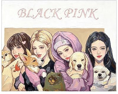 BDYLYS Malen nach Zahlen Erwachsene 40x50 cm, K-Pop Motiv mit Pinsel | 40x50 cm Paint by Numbers Set mit nummerierter Leinwand, Acrylfarben und Pinseln – kreatives DIY Geschenk für Anfänger