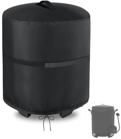 Flymer Fritteuse Abdeckung für Charbroil The Big Easy Turkey Fryer 17102065 und 24102165, 500D Heavy Duty Wasserdicht BBQ Abdeckung für Elektrische Air Fritteusen, Garten Smoker, 54 x 58 cm Rund