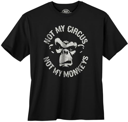 IRON STITCH Übergrößen T-Shirt Not My Circus denimblau