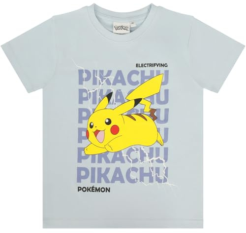 Pokémon, Pokemon T-Shirts, Tshirt Kinder Pikachu, Pokemon Geschenk | basic, blaues Shirt mit Pokemon Figur Pikachu, Jungen Tshirt, T-Shirt Mädchen, Pokemon Geschenke für Jungs, tshirt jungs