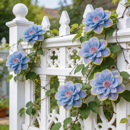 Kletternde Clematis zum Anpflanzen–Elegant Mehrjährig Winterhart,ideal zur Dekoration von Gartenzaun und Beet/Mischung-8Rhizom-G