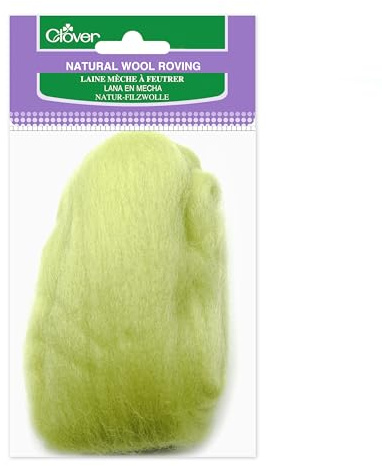 Clover 20 g 100 per cento lana naturale Roving, Lime Green