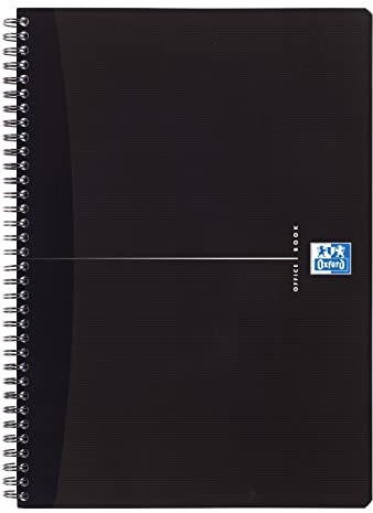 Oxford Office Notebook Wirebound Soft Cover Ruled 180pp 90gsm A4 Smart Black Ref 100102931 [Pack 5]