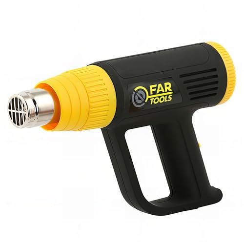 Fartools HG 2000 Heißluftpistole, 2000 W, 60-600 °C, Lüftung 350/500 l/m, Schwarz