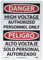 NMC ESD684AB Zweisprachiges OSHA-Schild, Legende Danger - High Voltage Authorized Personal Only, 25,4 cm Länge x 35,6 cm Höhe, 0,040 Aluminium, Schwarz/Rot auf Weiß