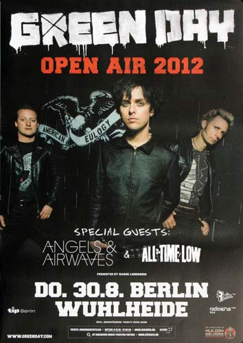 Green Day - UNO, Berlin 2012 » Konzertplakat/Premium Poster | Live Konzert Veranstaltung | DIN A1 «