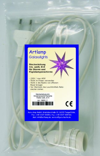 GURU SHOP Anschlusskabel, Steckerleitung, Zuleitung, Lampen Kabel mit Schalter, Fassung Einzeln Verpackt - 2m - Transparent / E14, 0,1x2x0,2 cm, Elektrozubehör