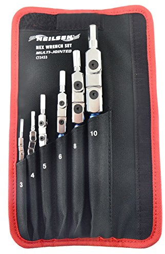 AB Tools Multi/Double Jointed Flexi Allen Hex Key Wrench Set 6pc 3mm - 10mm AN138