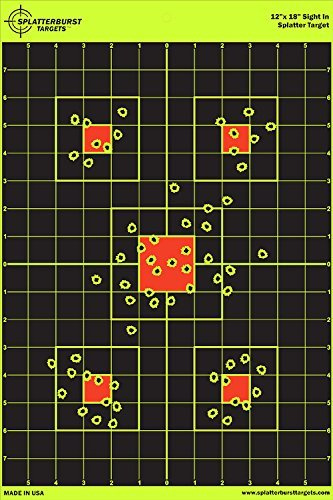 10 Pack - 12” x18” Sight in Splatterburst Target - Instantly See Your Shots Burst Bright Florescent Yellow Upon Impact!