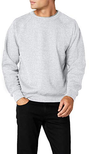 Fruit of the Loom Herren, Sweatshirt, Raglan Sweatshirt S,Heather Grey