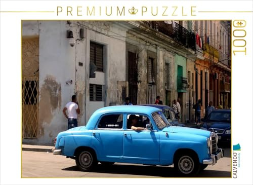 CALVENDO Puzzle Der Oldtimer Mercedes 180 in Havanna | 1000 Teile Lege-Größe 64 x 48 cm Foto-Puzzle für glückliche Stunden