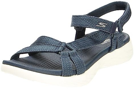 Skechers Damen On-the-go 600 Brilliancy Knöchelriemchen Sandalen, Navy Textile Trim, 40 EU
