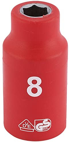 Draper Fully Insulated VDE Socket, 3/8 Sq. Dr., 8mm 31515