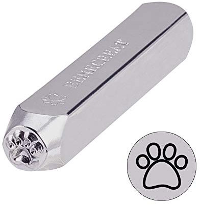BENECREAT 6 mm 6,35 mm Pfoten-Metall-Stempel, Stanzwerkzeug – galvanisierte Hartstahl-Werkzeuge zum Stanzen/Stanzen von Metall, Schmuck, Leder, Holz
