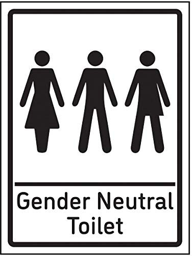 VSafety Gender Neutral Toilettenschild, 150 x 200 mm, selbstklebendes Vinyl
