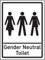 VSafety Gender Neutral Toilettenschild, 150 x 200 mm, selbstklebendes Vinyl