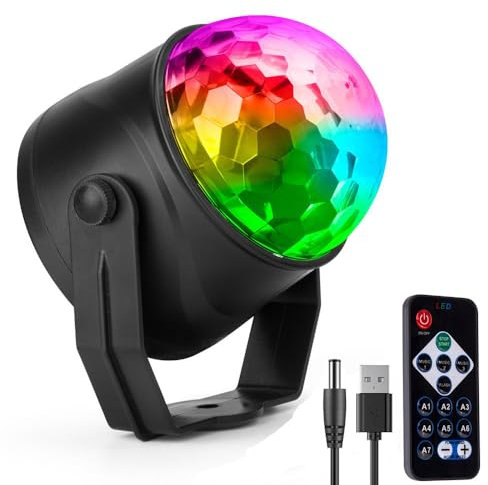 Ecoastal Party Disco Lights Decorations for Adults USB DJ Ball Strobe Lighting Projector LED Rotating Flashing Sound Activated RGB Rave Dance Lamp for Kids Birthday Family Gathering Christmas Bar Pub
