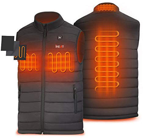 Beheizte Weste für Herren Damen,Elektrische USB Heizwesten Beheizbare Weste mit QC3.0 14400MAH Akku,3 Einstellbar Temperatur Elektrischer Warme Beheizte Jacke für Outdoor Wandern Jagd Motorrad Camping
