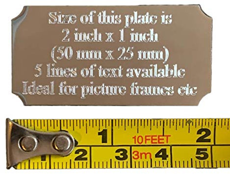 Personalised Plaque. Engraved Presentation Silver Plaque. 2 inch x 1 inch (50 mm x 25 mm)
