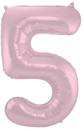 Folat 65955 - Folienballon Zahl 5 - Pink Pastel ca. 86 cm