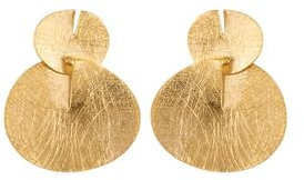 GOLDENE OHRRINGE TAGLIO | Entworfen von Joidart | Taglio-Kollektion | 24K vergoldetes Metall | Doppelohrringe mit Riegelwerk