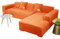 JHLD Sofabezug L Form, Stretch Sofabezug Samt L-förmiger Sofabezug Weiche Anti-rutsch Sofa Überwürfe Für Ecksofa-Orange-3 Sitzer+4 Sitzer