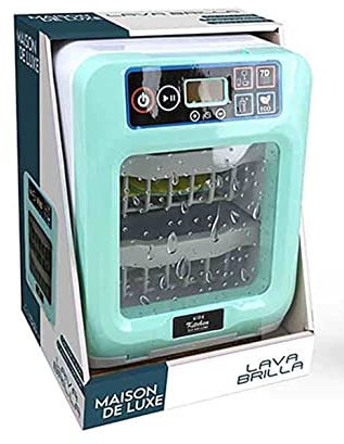ACtoy Lavastoviglia Lava Brilla Giocattolo Con Luci Suoni ed accessori - Maison De Luxe Chef Cuisine - funzionamento a batterie + Omaggio Portachiave Paillettes e Penna Colorata