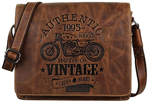 Greenburry Vintage Cafe-Racer Messenger Leder 33 cm