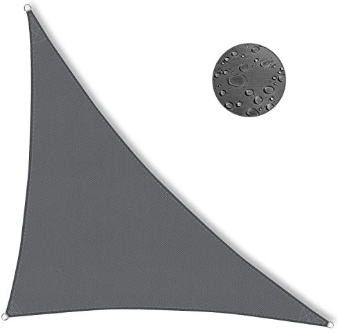 IOAOI Toldo Vela de Sombra Triangular 3x4x5 m Toldo Vela Impermeables, Resistente HDPE, Protección UV 98% Toldo Exterior Terraza para Patio, Exteriores, Jardín - Gris