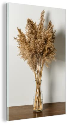 MuchoWow Glasbild Glasfoto Wandbild Bilder Deko 20x30 cm Stilleben - Körner - Vase