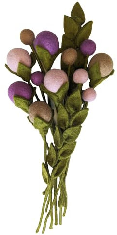 your castle Blumenstrauß aus 12 handgearbeiteten künstliche Filzblumen & 2 Ästen, fairer Handel, nachhaltige Filz Deko, realistische Kunstblumen, Filz-Floristik, Stoffblumen, Filzblumen-Set, Tulia