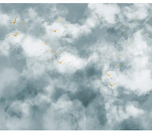 murando Fototapete Premium-Vlies Himmel 100x70cm Foto Tapete Schlafzimmer Wohnzimmer Moderne Vliestapete XXL Wandtapete Motivtapeten Bildtapete 3d Effekt Wand Dekoration Wolken Vögel blau wie gemalt