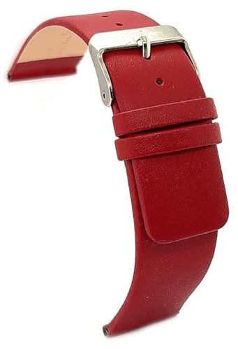 diloy Lederarmband für klassische Uhr – Glattes Rindsleder ohne Nähte, minimalistisches Design – Größen 18mm, 20mm, 22mm, 24mm, 26mm, 28mm, 30mm 327 Bordeaux 24mm