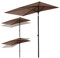 FQMYLTYN Parasol Rectangulaire Petit Parasol de Balcon avec Hauteur Réglable et Inclinable UPF 50+ Parasol Pliable pour Extérieur pour Jardin, Pelouse, Terrasse, Piscine (Color : Brown)