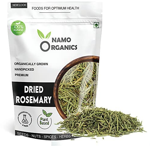Namo Organics - 200 g - Feuilles séchées de romarin - Pour la croissance des cheveux et thé aux feuilles de romarin - Herbe sèche bio (200 g)