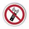 Verbotszeichen/Verbotsschild Eingeschaltete Mobiltelefone verboten (P013) - zum markieren von Verbotszonen nach DIN EN ISO 7010