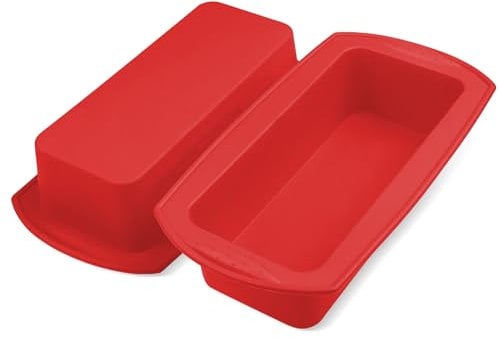 tekenewbse 2 Piezas, Molde Rectangular de Silicona para Bizcocho, Molde de Reposteria Antiadherente para Hornear Pan, Pasteles, Tostadas