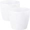 PECZEKO Lot de 2 pots de fleurs décoratifs brillants pour fleurs et herbes, en plastique, durables et légers, pour salon, salle à manger, cuisine, terrasse, balcon, blanc, diamètre : 36 cm