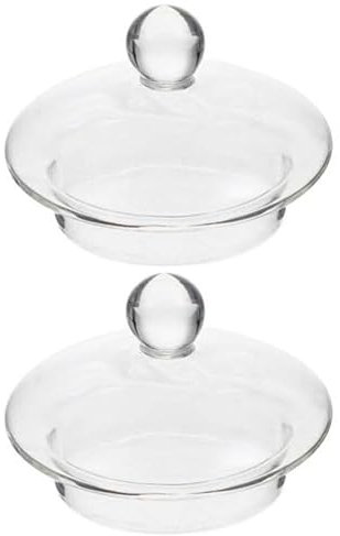 2-Pack Clear Glass Teapot Replacement Lids - Teapot Accessories with Strainer Cover for Home Kitchen Teapots and Teacups - Universal Fit