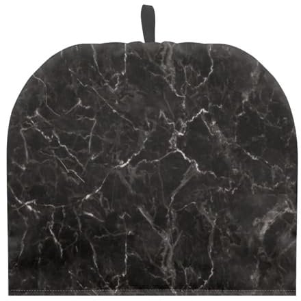 Doojoayie Black Marble Tea Kettle Quilt Tea Cosy, Tea Pot Cover Dust Proof Insulated Keep Warm, Tea Cosy for Teapot Polyester Fabric