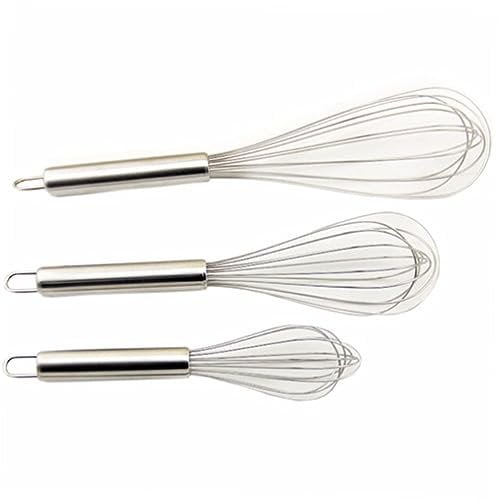 MAGICLULU 3pcs Milk Frother Whisk Egg Frother Stainless Steel Whisk Hand Tools Cream Balloons Balloon Whisk Dairy Milk Mixers Balloon Wire Whisk Milk Foamer Egg Frother Whisk Handheld Sender